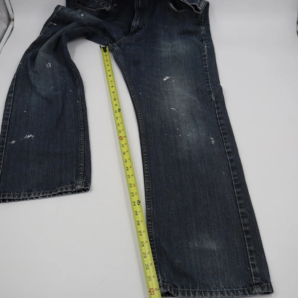Levis 559 Relaxed Straight Jeans Mens 36x34 Blue Distressed‎ Paint Splatter